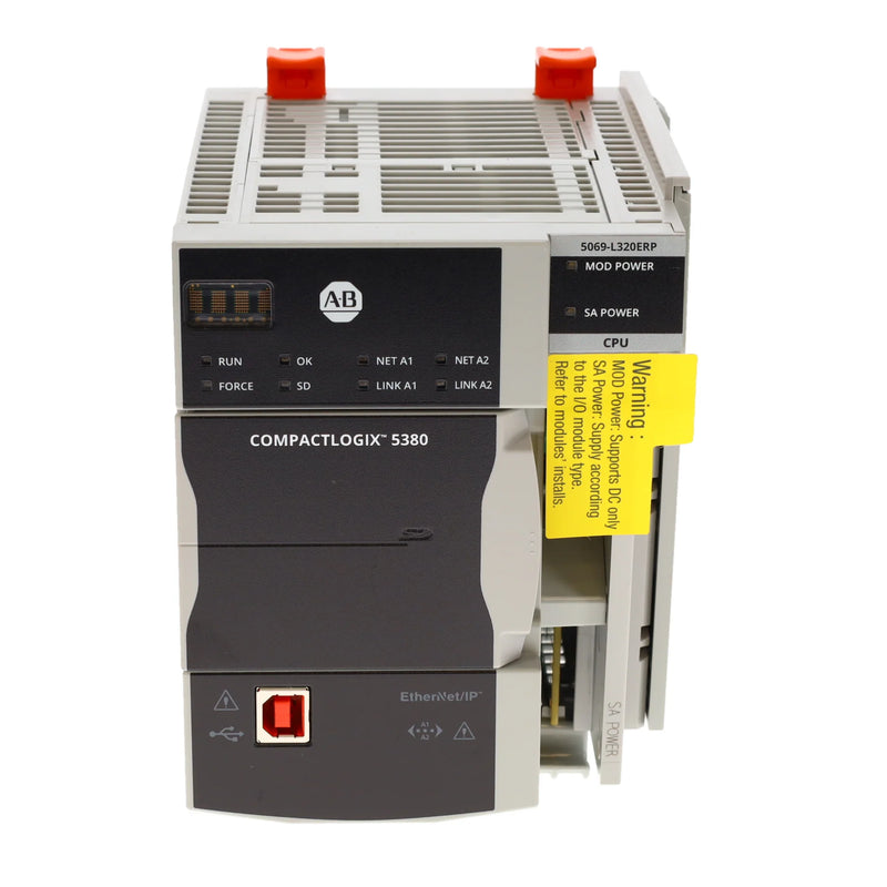 Allen-Bradley 5069-L320ERP CompactLogix 5380 controller, 1MB memory, dual Ethernet, motion support