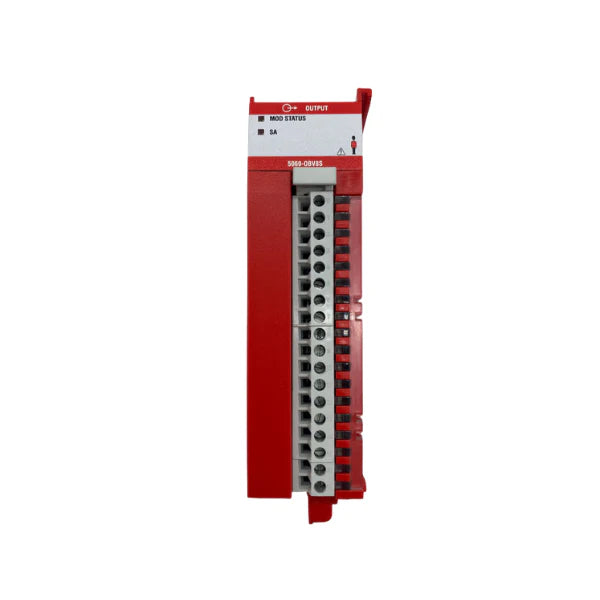  Compact 5000 safety output module, 8-channel 24V DC, SIL 3/PLe rated, for GuardLogix 5380/5580 systems.