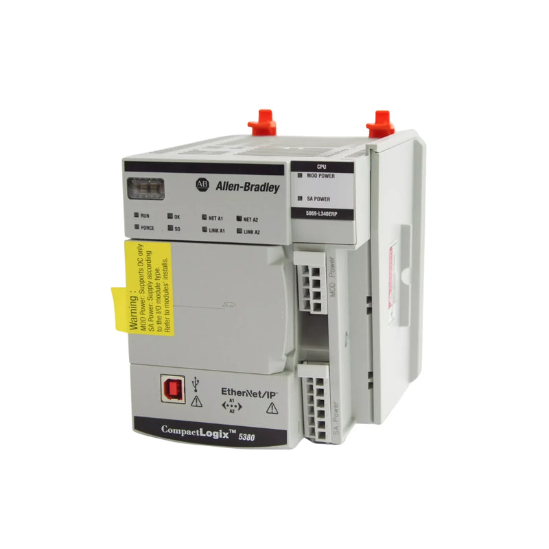 Allen-Bradley 5069-L340ERP CompactLogix 5380 controller, 3MB memory, dual Ethernet, 40 I/O modules