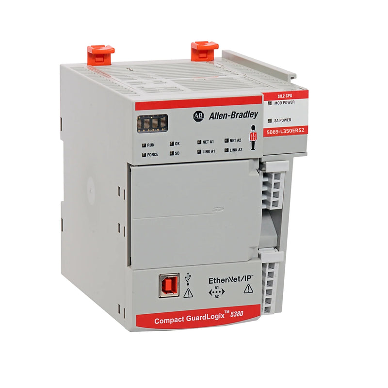 Allen-Bradley 5069-L350ERS2 CompactLogix 5380 controller, 2MB memory, safety-rated, dual Ethernet