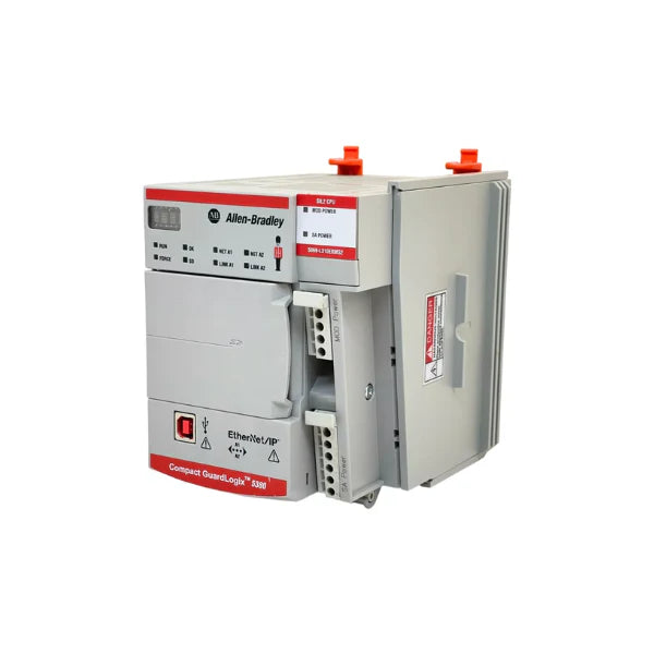 Allen-Bradley 5069-L310ERMS2 safety controller, 1 MB memory, dual Ethernet, SIL 3 / PLe, CompactLogix 5380.