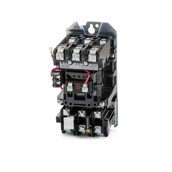 Allen-Bradley 509-AOD NEMA starter, Size 0, 9A, 120V AC coil, 3-pole, open type, up to 600V AC.