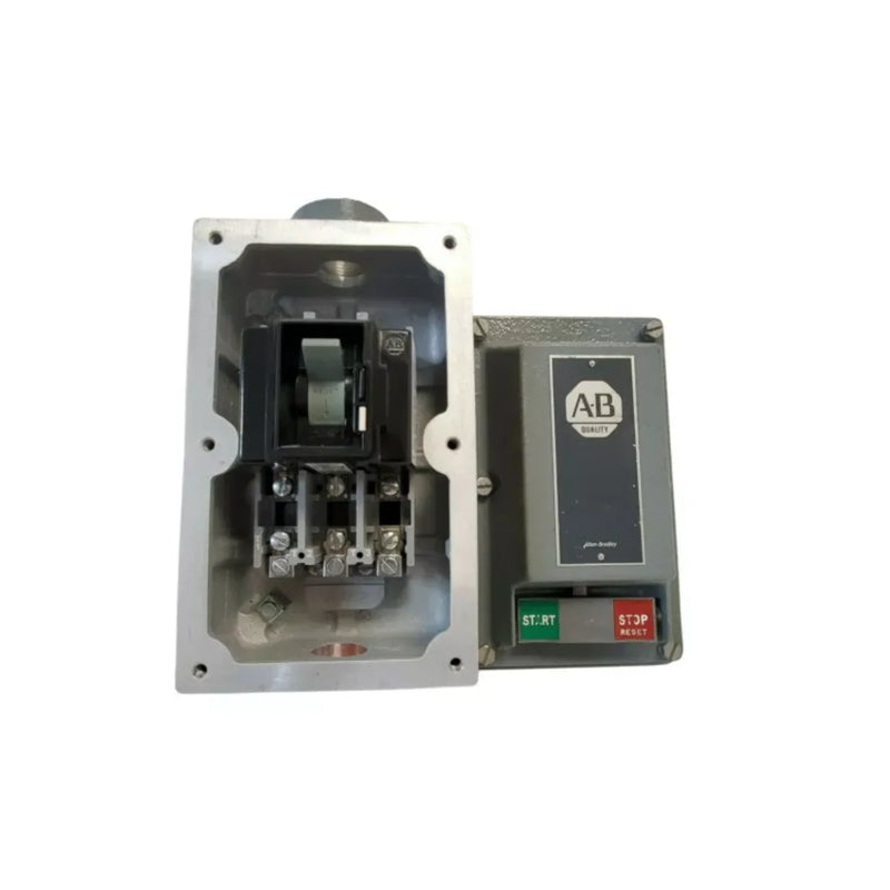 Allen-Bradley 609-BEW manual motor starter, 3-pole, 600V, 18A, toggle switch, open type, NEMA Size 1