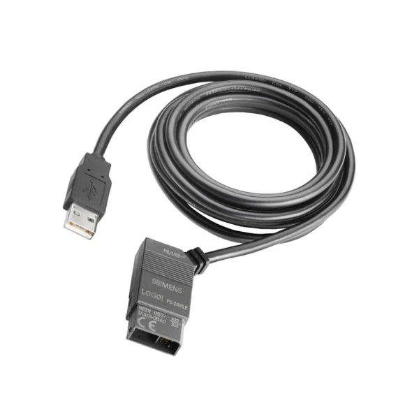 Siemens 6ED1057-1AA01-0BA0 LOGO! USB programming cable, 2.5m, USB to 8-pin, for LOGO! 0BA7/0BA8 modules.