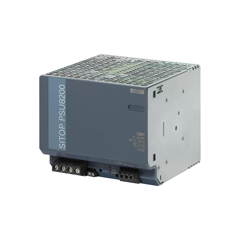 Siemens 6EP1437-3BA10 SITOP PSU8600 power supply, 24V DC, 40A, 3-phase input, with PROFINET interface.
