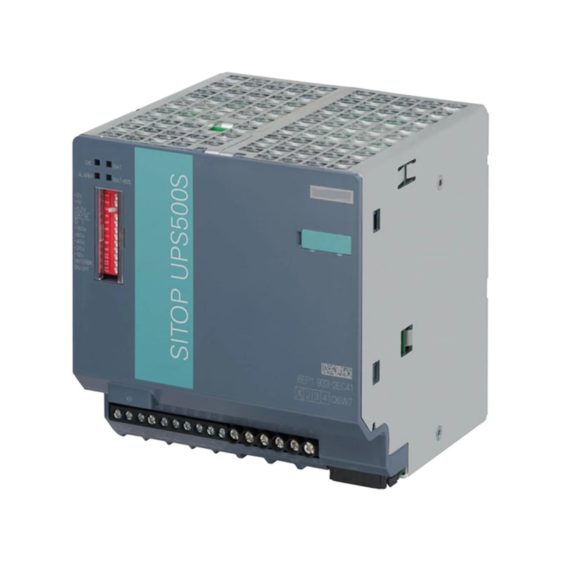 Siemens 6EP1933-2EC41 SITOP PSU6200 power supply, 24V DC / 10A, 1-phase, 240W, diagnostics, compact DIN rail mount, IP20, for industrial control panels.