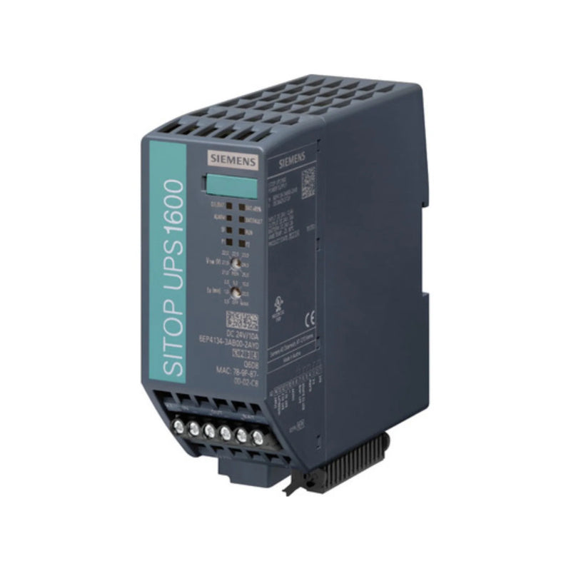 Siemens 6EP4134-3AB00-2AY0 SITOP PSU8600 power supply, 24V DC, 20A, PROFINET-enabled, modular IP20 DIN rail unit for smart industrial automation systems.