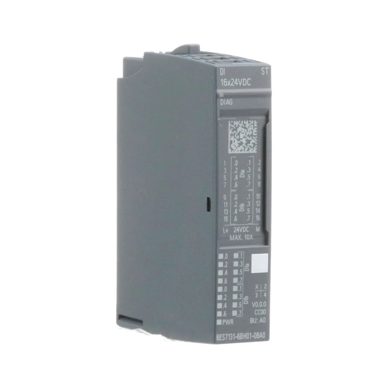 Siemens 6ES7131-6BH01-0BA0 SIMATIC ET 200SP digital input module, 16 channels, 24V DC.