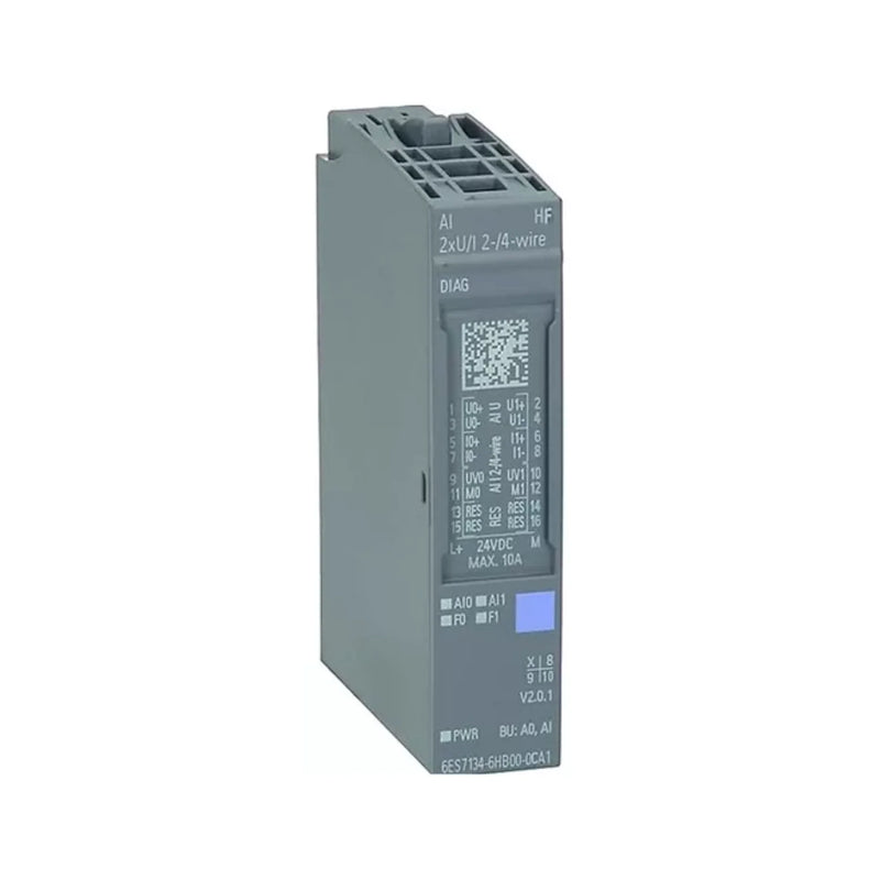 Siemens 6ES7134-6HB00-0CA1 RTD input module, 4x AI, 15 mm width, for ET 200SP temperature sensing.
