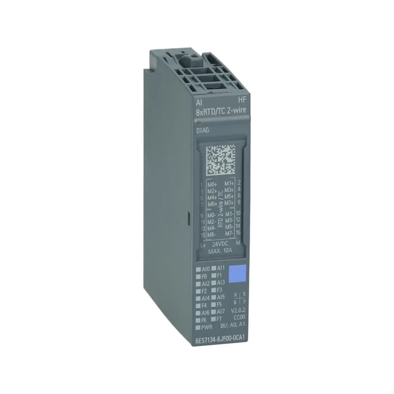 Siemens 6ES7134-6JF00-0CA1 ET 200SP analog output module, 2 channels, voltage/current, 15-bit, standard, BU Type C required.