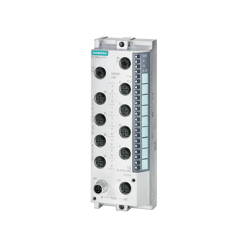 Siemens 6ES7141-6BG00-0AB0 ET 200SP digital input module, 8 channels, 24V DC, compact and reliable signal acquisition for industrial automation.