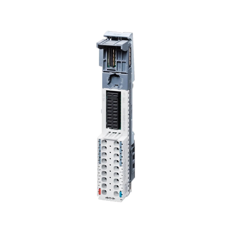 Siemens 6ES7193-6BP00-0DA0 ET 200SP BaseUnit BU20, 16 push-in terminals, Type A0, DIN rail mount, for modular I/O module connection.
