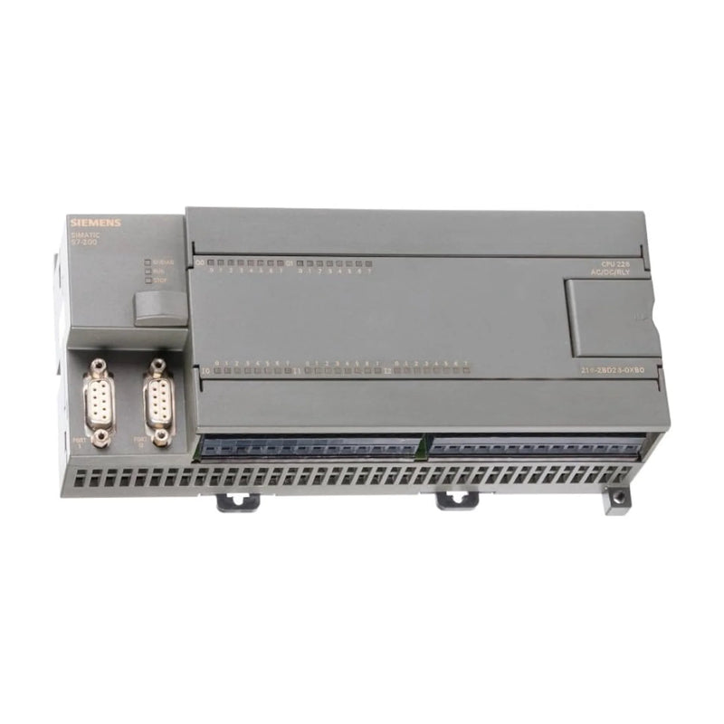Siemens 6ES7216-2BD23-0XB0 SIMATIC S7-200 CPU 226, 24 DI, 16 DO relay outputs, dual PPI ports, compact PLC module.