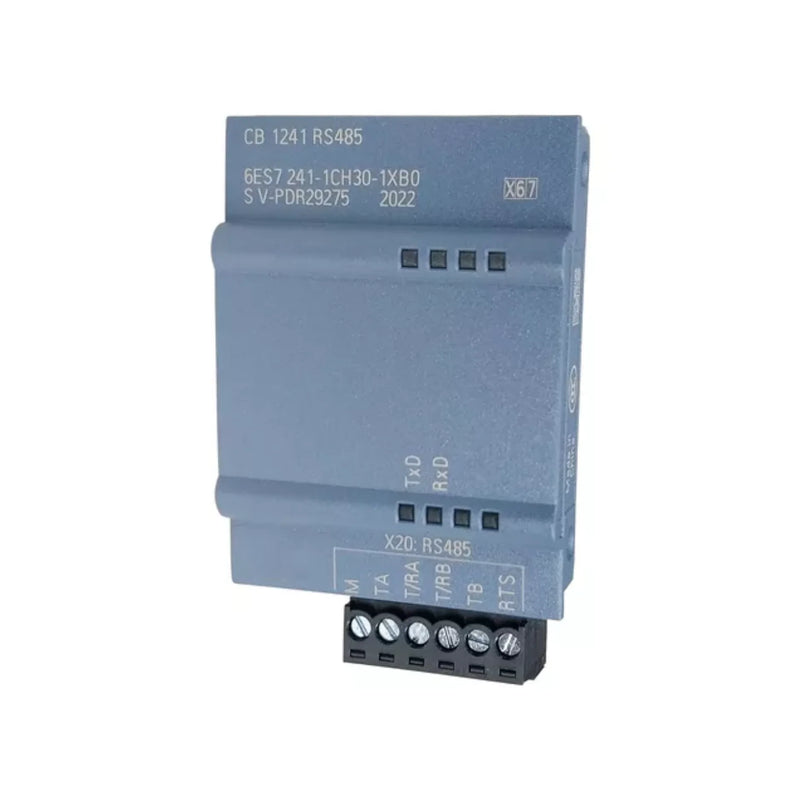 Siemens 6ES7241-1CH30-1XB0 CM 1241 RS-232 module, serial interface, for S7-1200 PLC, DIN rail mount, 9-pin connector.