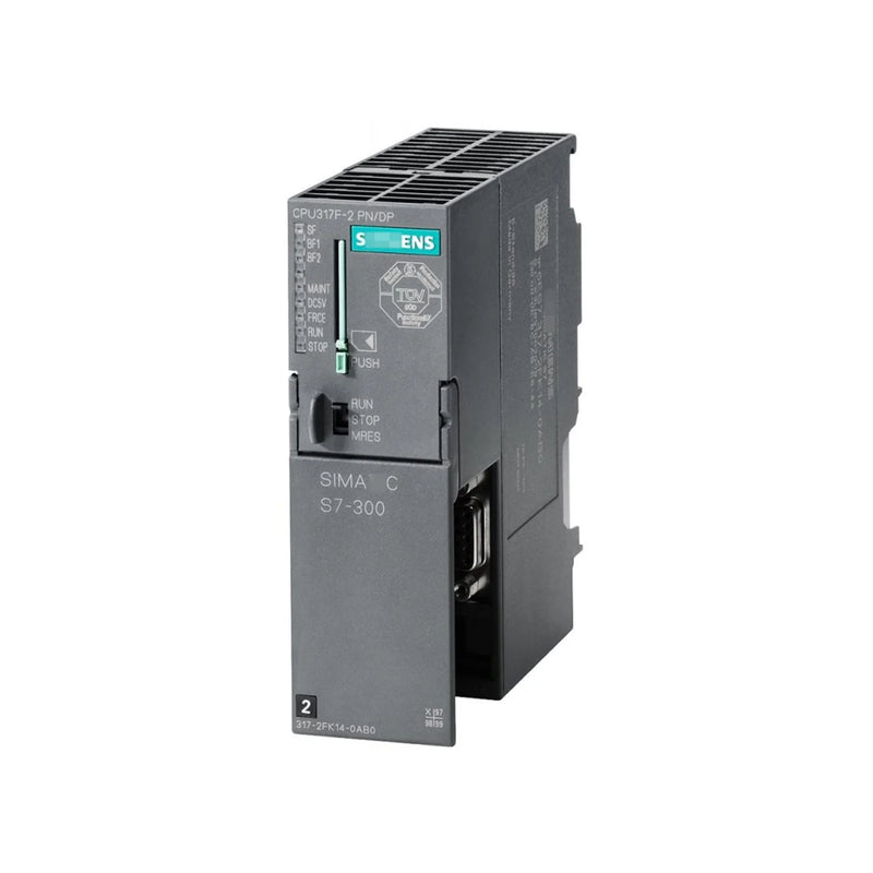 Siemens 6ES7317-2FK14-0AB0 SIMATIC S7-300 CPU 317F-2 PN/DP, fail-safe PLC CPU, with PROFINET and PROFIBUS, 1MB program memory, 24V DC, safety certified.