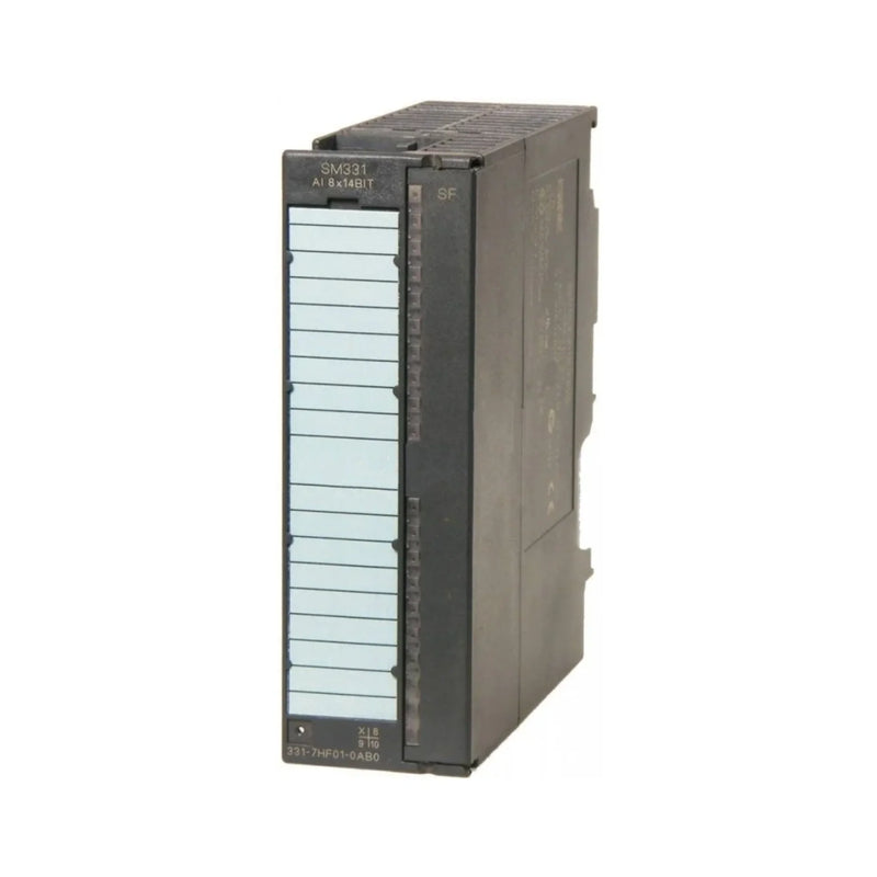 Siemens 6ES7331-7HF01-0AB0 analog input module, 8 thermocouple channels, 15-bit, isolated inputs, for SIMATIC S7-300 automation systems.