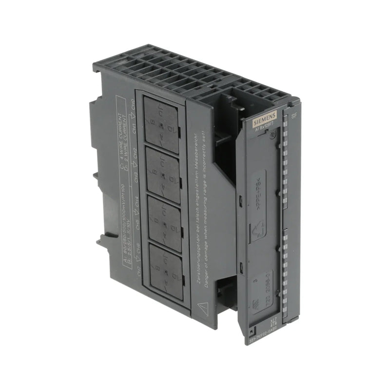 Siemens 6ES7331-7KF02-0AB0 SIMATIC S7-300 analog input module with 8 channels and 13-bit resolution.