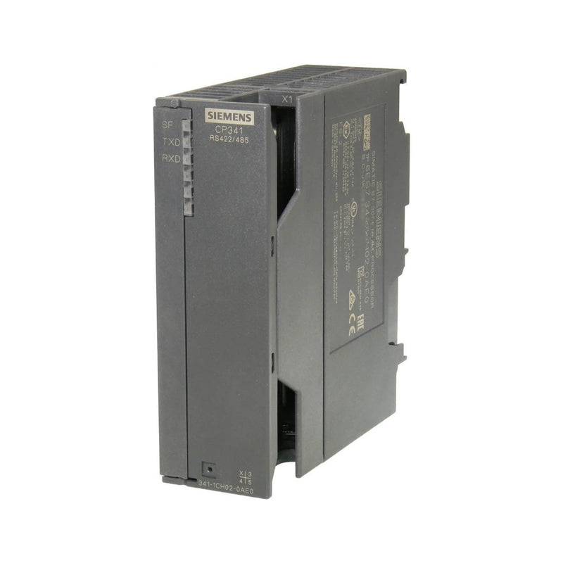 Siemens 6ES7341-1CH02-0AE0 S7-300 CP 341 communication processor, RS-232/422/485, point-to-point serial module for industrial automation.
