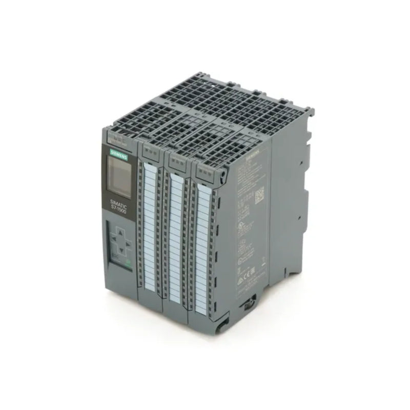 Siemens 6ES7512-1CK01-0AB0 CPU 1512C-1 PN, S7-1500 PLC with integrated I/O, 250KB memory, PROFINET, 24V DC, DIN rail.