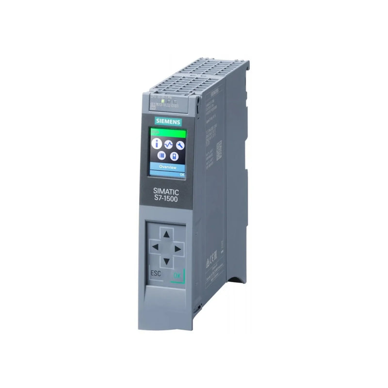 Siemens 6ES7513-1FL02-0AB0 CPU 1513-1 PN, S7-1500 controller, 300KB memory, PROFINET, 24V DC, DIN rail mount.
