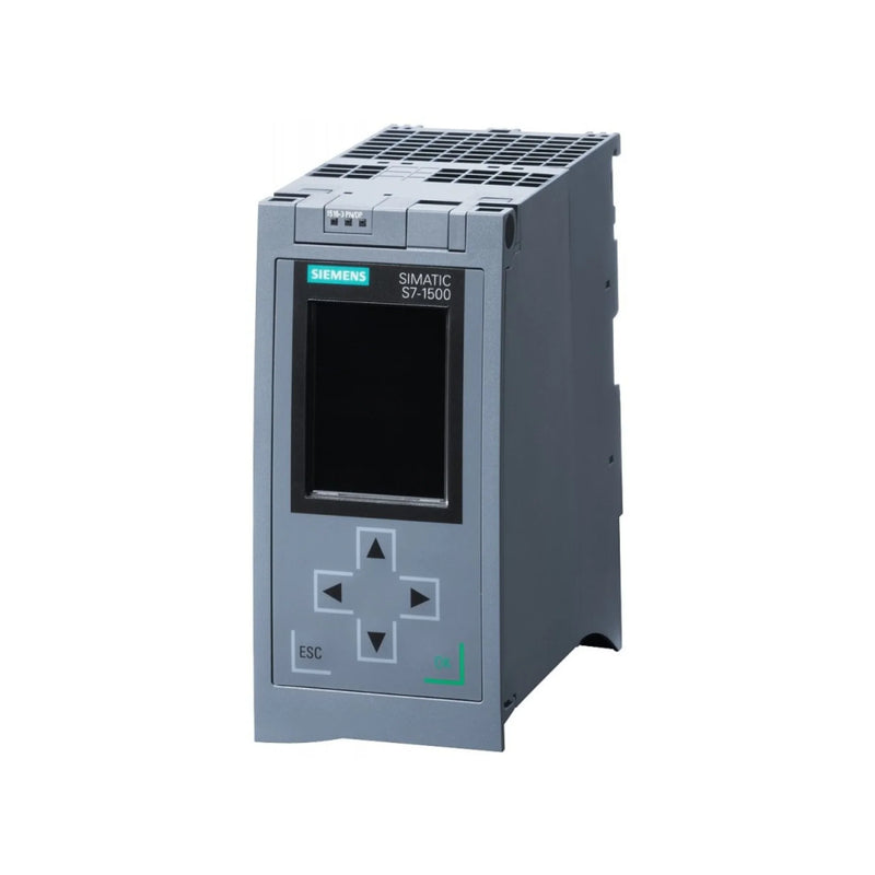 Siemens 6ES7516-3AN01-0AB0 S7-1500 CPU 1516-3 PN/DP, 2 MB memory, 3 interfaces, high-speed PLC controller with PROFINET and PROFIBUS for advanced automation.