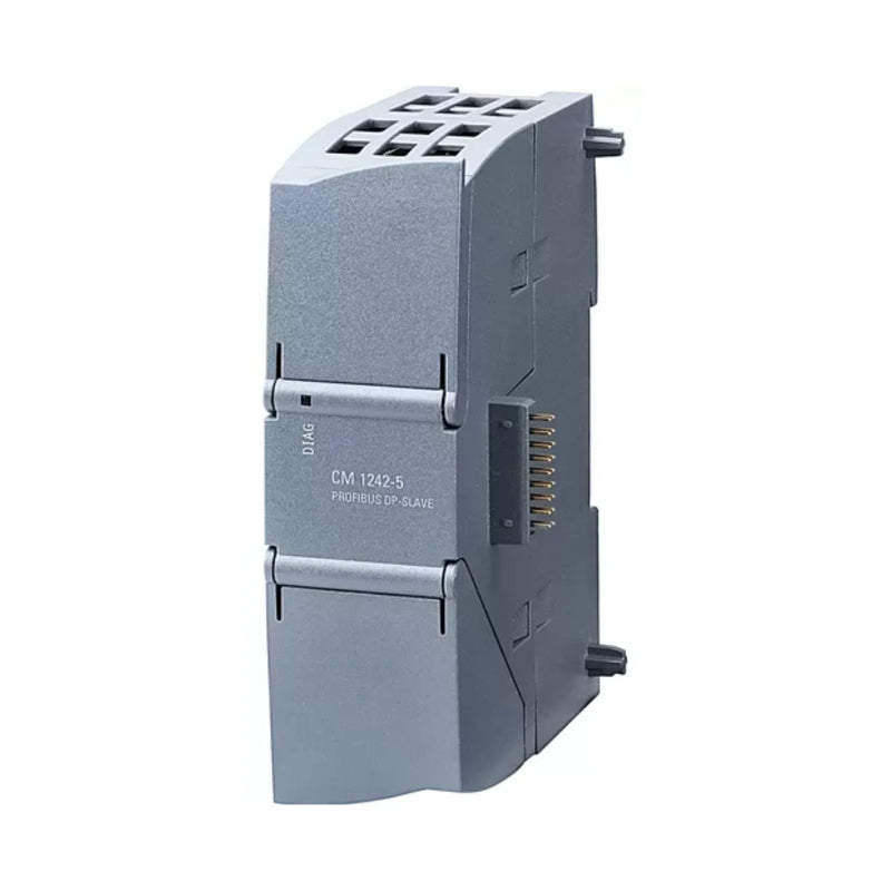 Siemens CM 1242-5 (6GK7242-5DX30-0XE0) PROFIBUS DP slave module for SIMATIC S7-1200, compact design with 9-pin D-sub connector.