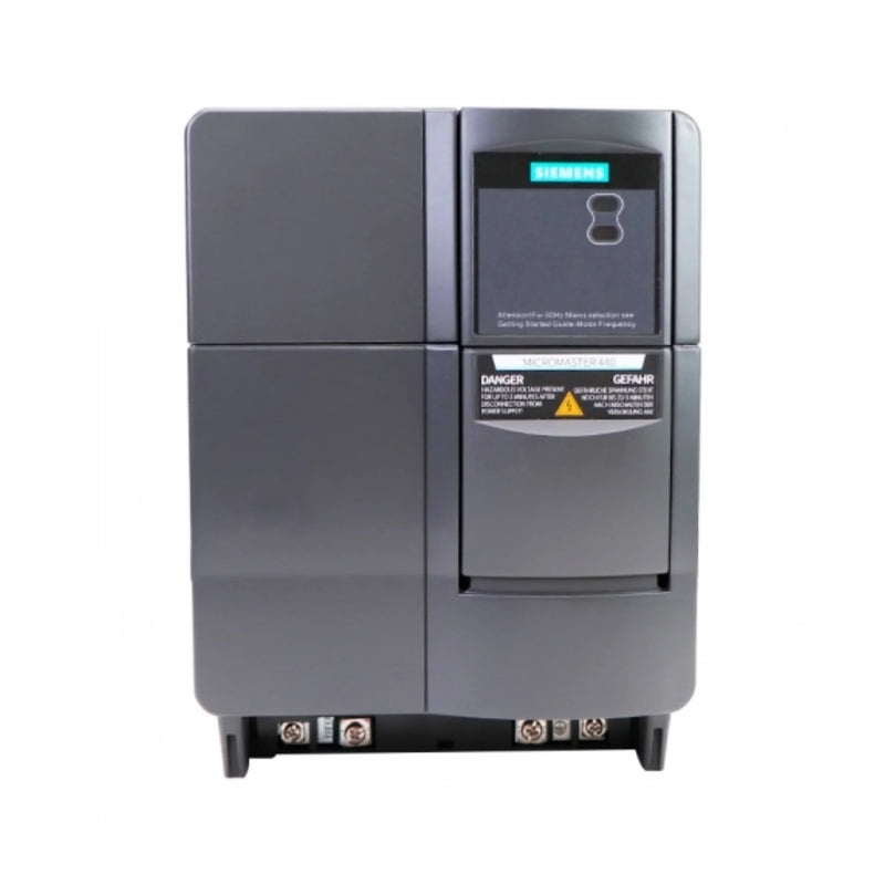 Siemens 6SE6440-2UD25-5CA1 MICROMASTER 440 VFD, 55 kW, 400V, IP20, EMC filter, for vector motor control and high-performance industrial applications.