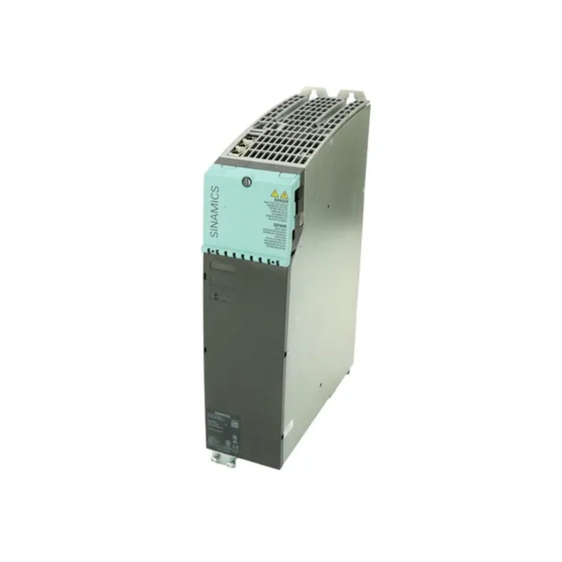 Siemens 6SL3120-1TE23-0AA4 SINAMICS S120 double motor module, 2x16A, 600V DC, compact booksize format for modular multi-axis motion control.