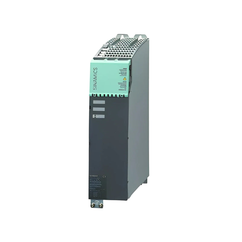 Siemens 6SL3120-2TE15-0AA4 double motor module, 2x 3A, 600V DC, booksize, IP20, DRIVE-CLiQ, for SINAMICS S120 high-performance multi-axis drives.