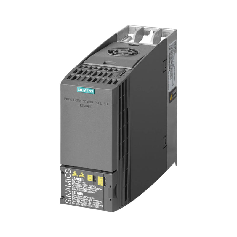 Siemens SINAMICS G120C inverter 6SL3210-1KE17-5UF1, 3.0 kW, 400V 3-phase, compact design with sensorless vector control and PROFINET communication.