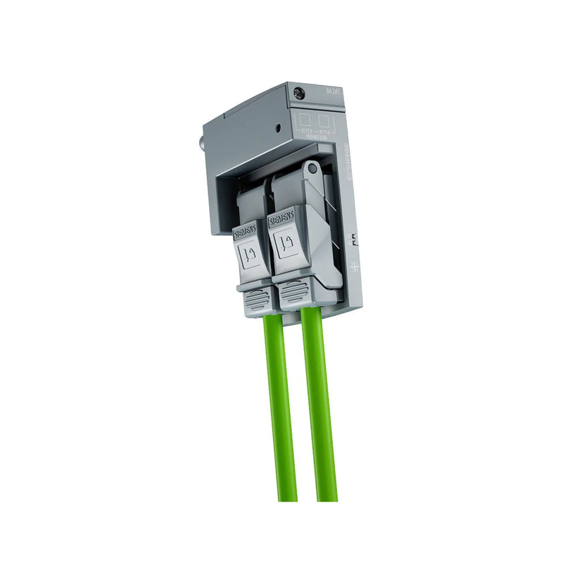 Siemens 6ES7193-6AF00-0AA0 BusAdapter BA 2xFC for SIMATIC ET 200SP, featuring 2x FastConnect PROFINET connections, compact design.