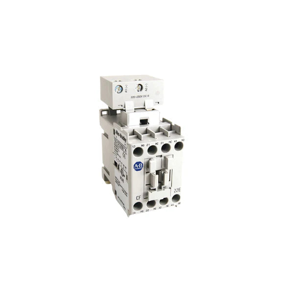 700-CF220KF IEC control relay, 4 normally open contacts, 24V AC coil, compact DIN rail mount, for industrial automation systems.