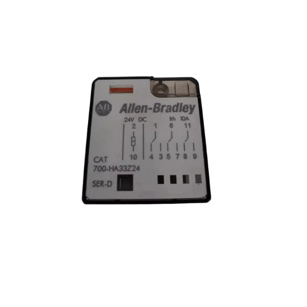 Allen-Bradley 700-HA33Z24 control relay, 3PDT, 24V DC coil, plug-in, 10A, 8-pin octal base