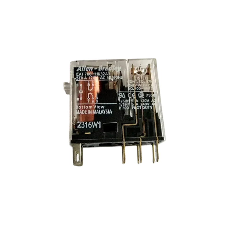 Allen-Bradley 700-HK32A1 general-purpose relay, 2PDT, 10A, 120V AC coil, octal base, 700-HK series