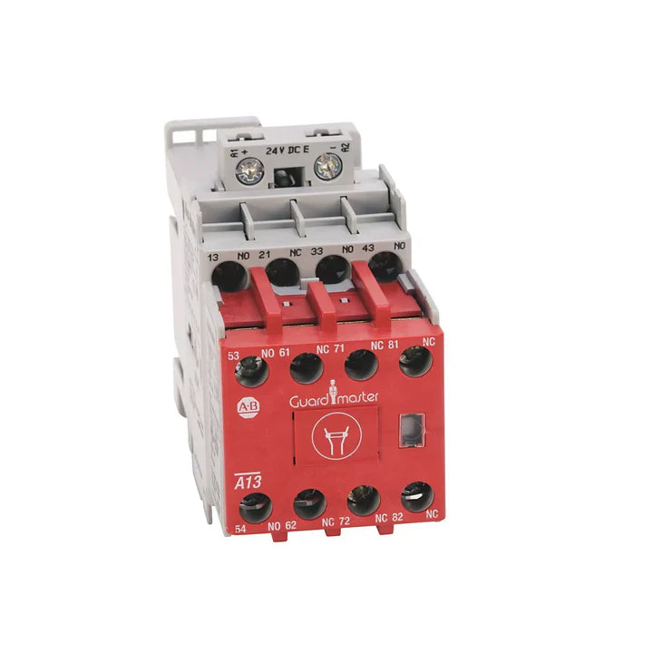 Allen-Bradley 700S-CF620DBC safety relay, 4 N.O., 24V DC coil, 20A, DIN mount, for industrial safety applications