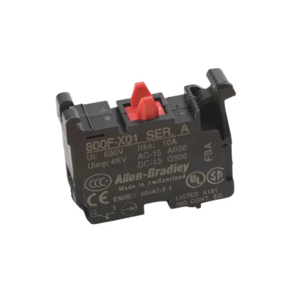 contact block, 1NC, 22.5mm, screw termination, no latch, for 800F series pushbuttons.