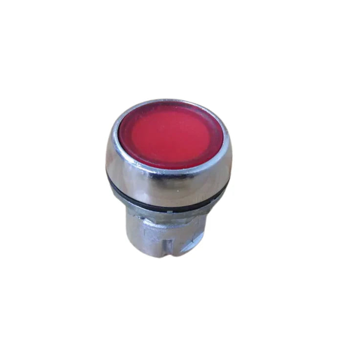 Allen-Bradley 800FM-LF4 red illuminated flush push button, 22.5mm, momentary, metal body, LED