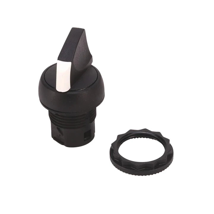 Allen-Bradley 800FP-SB32 3-position maintained selector switch, black knob, 22 mm, plastic bezel