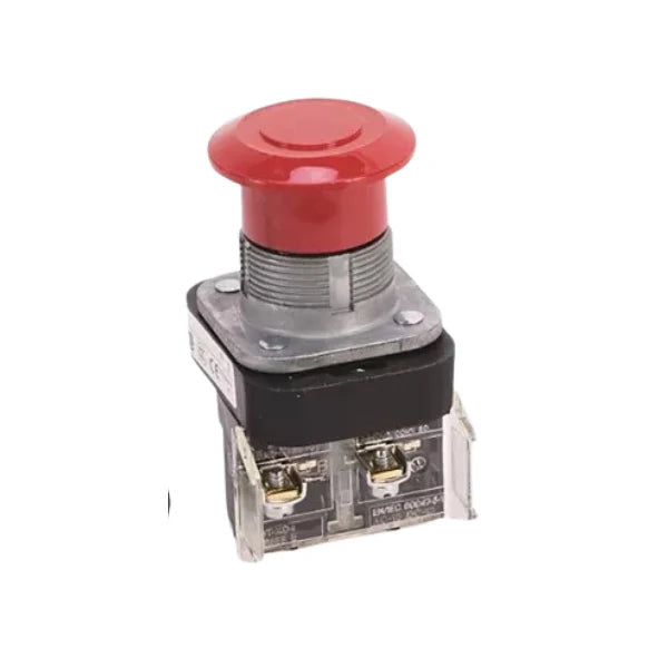 Allen-Bradley 800T-FX6A5 red illuminated push button, 30.5mm, 120V AC transformer, momentary, 1 N.O., NEMA 4/13.