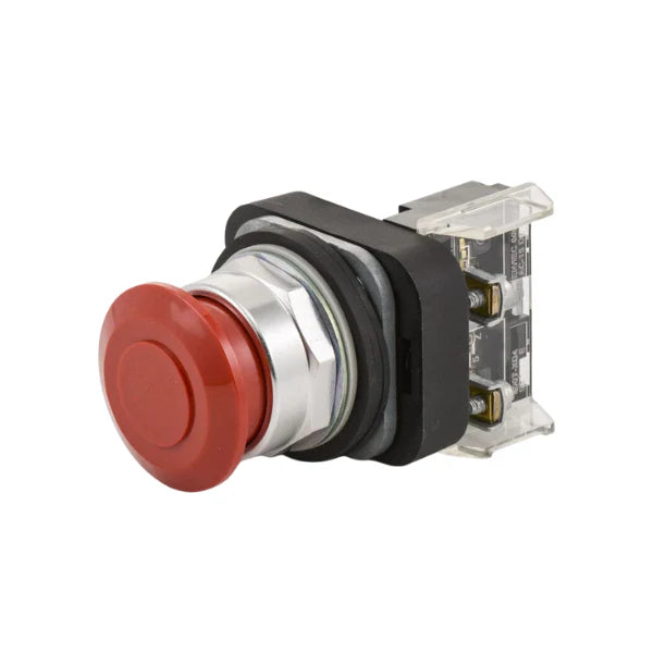 Allen-Bradley 800T-FX6D4 red LED pilot light, 120V AC/DC, 30 mm, flush lens, transformer type, NEMA 4/13.