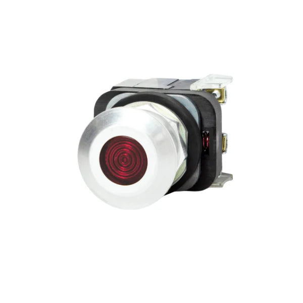 Allen-Bradley 800T-FXP16RA1 red illuminated push button, 120V transformer, momentary, 1 N.O. + 1 N.C., 30.5mm, NEMA 4/13.