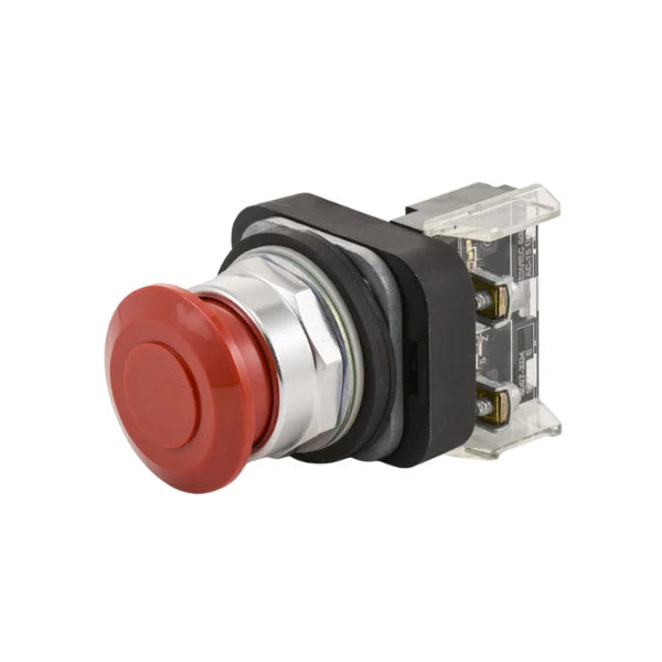 Allen-Bradley 800T-FXT6D4 illuminated red push button, 30 mm, momentary, 120V transformer, 1 N.O. + 1 N.C.