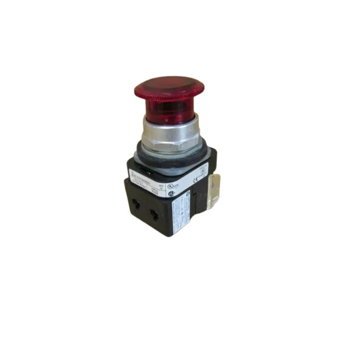 Allen-Bradley 800T-FXTQH2RA1 illuminated 3-position selector switch, red lens, 120V transformer, spring return