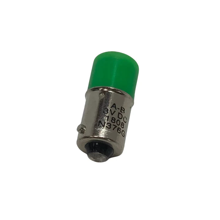 Allen-Bradley 800T-N376G green pilot light, 30 mm, dome lens, 120V AC transformer type, incandescent