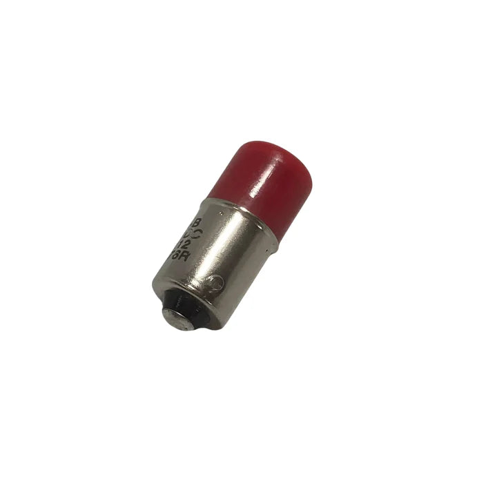 Allen-Bradley 800T-N376R pilot light, 30mm, red lens, 120V AC transformer, incandescent, black plastic bezel