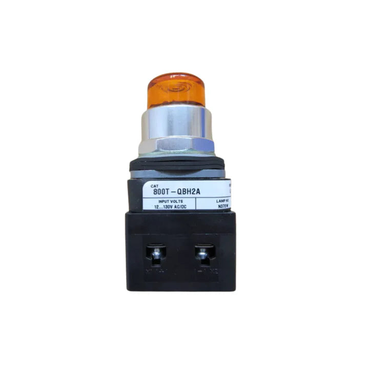 Allen-Bradley 800T-QBH2A illuminated selector switch, amber lens, 2-position maintained, 120V transformer