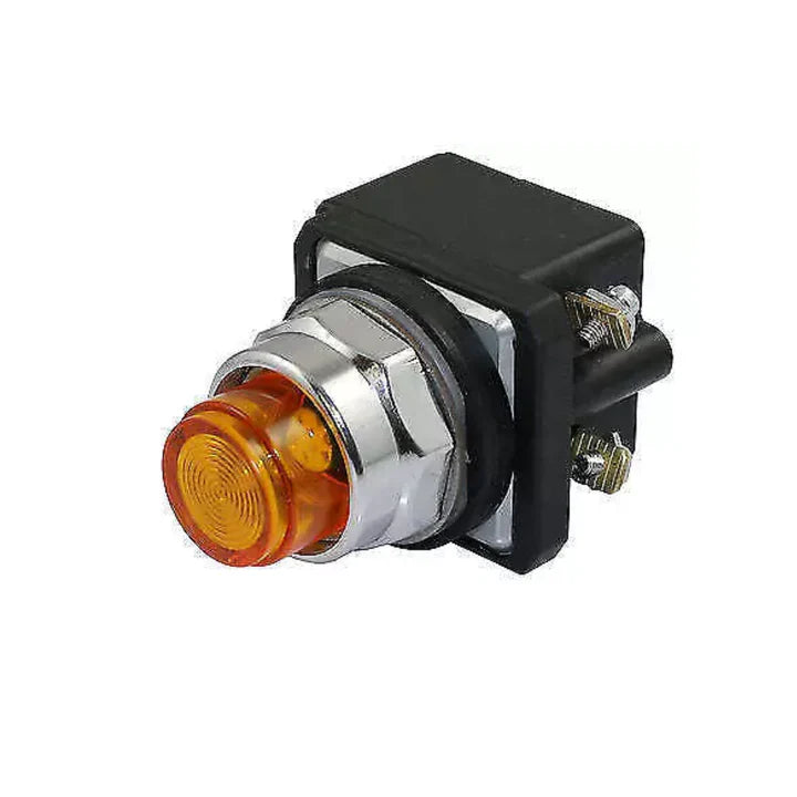 Allen-Bradley 800T-QH2A 30 mm red illuminated momentary push button, 120V AC, 1-NO 1-NC, metal body