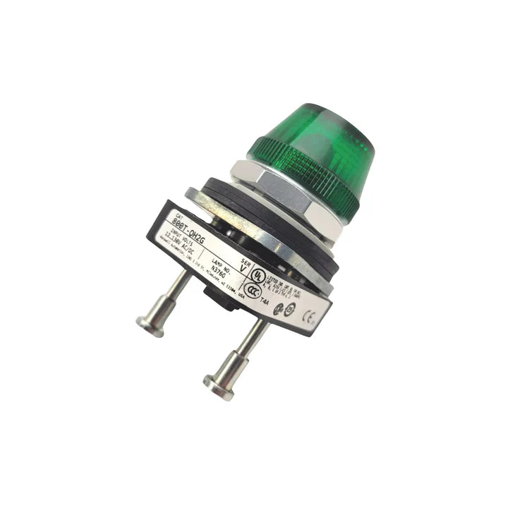 Allen-Bradley 800T-QH2G pilot light, green lens, 120V AC transformer type, 30 mm, Type 4/13, heavy-duty