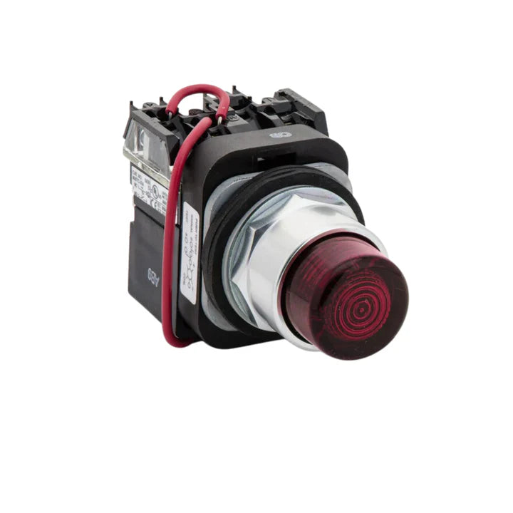 Allen-Bradley 800T-QH2R selector switch, 30 mm, 2-position maintained, red knob, NEMA 4/13