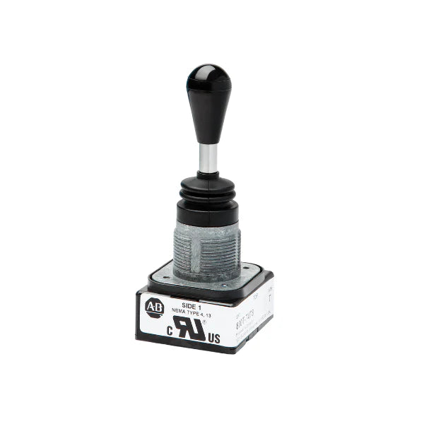 Allen-Bradley 800T-T4T8 selector switch, 3-position maintained, 30.5mm, black knob, 1 N.O. + 1 N.C., NEMA 4/13.